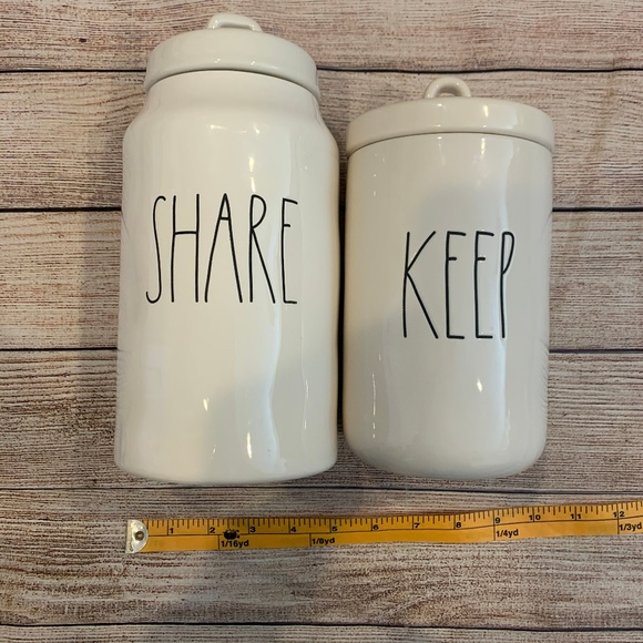 Rae Dunn Set of 2 Canisters- SHARE and KEEP LL - Picture 4 of 4